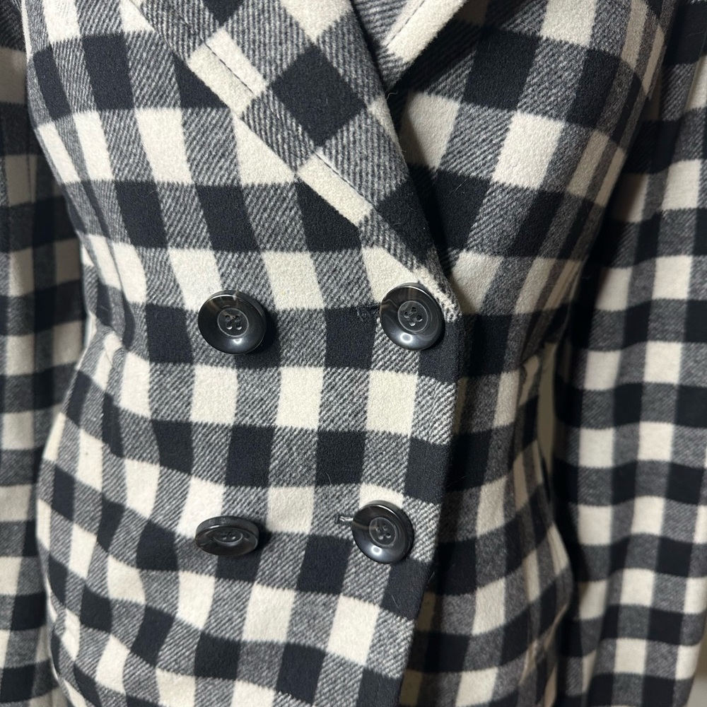 Club Monaco Women's Black and White Checkered Jacket - Picture 2 of 4
